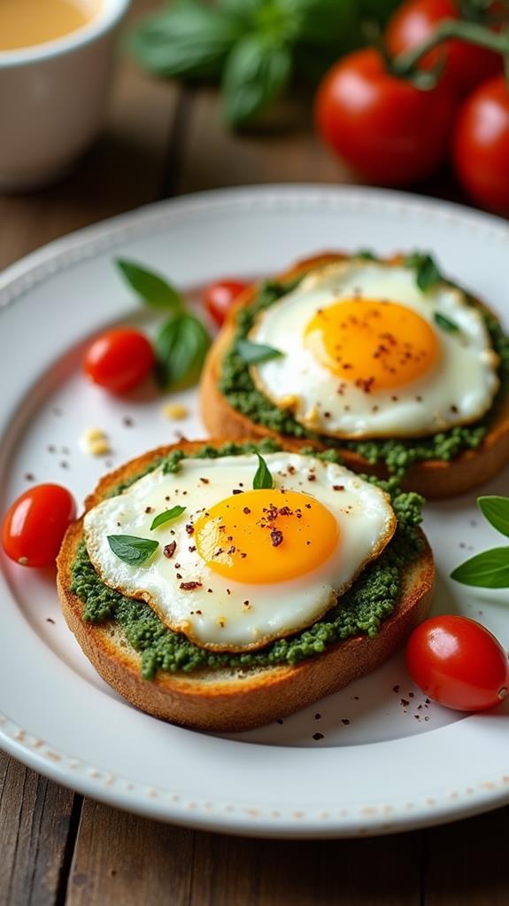 pesto topped egg toasts recipe