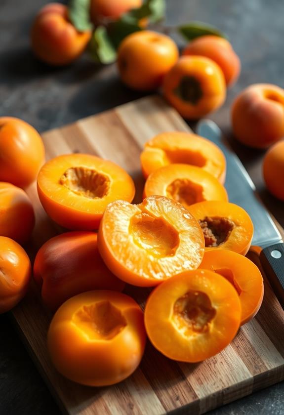 pit and chop apricots