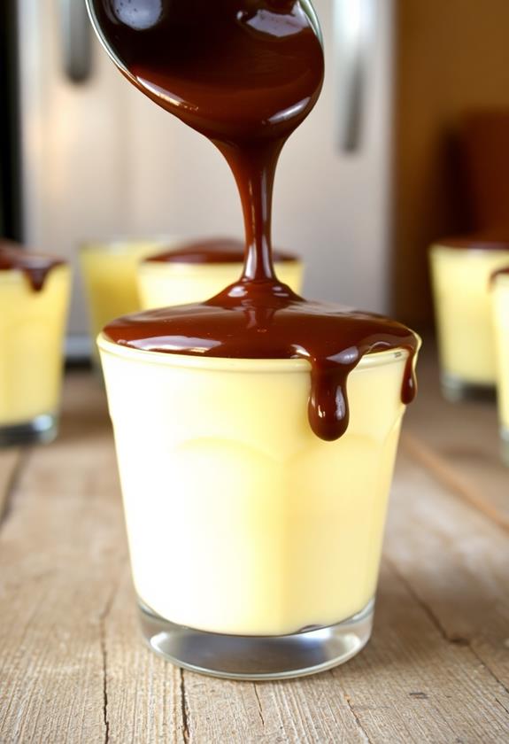 pour chocolate refrigerate cups