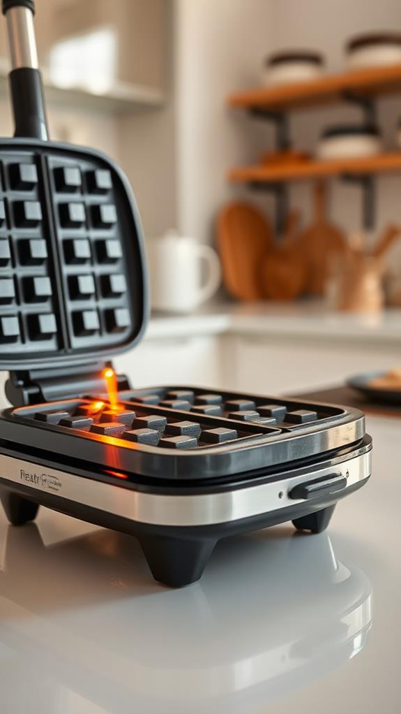 preheat waffle iron completely