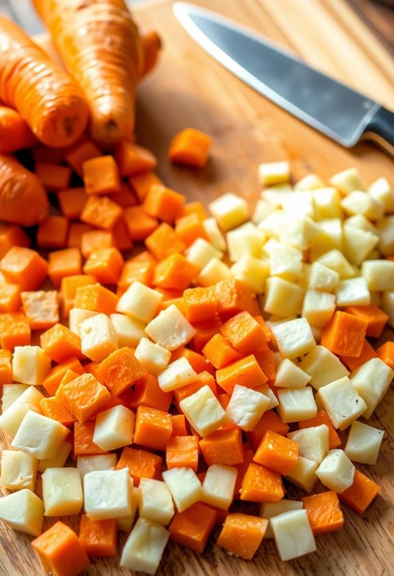 prepare and cut vegetables