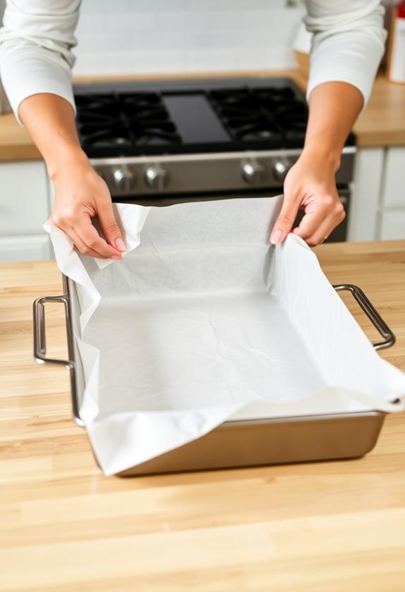 prepare baking dish parchment