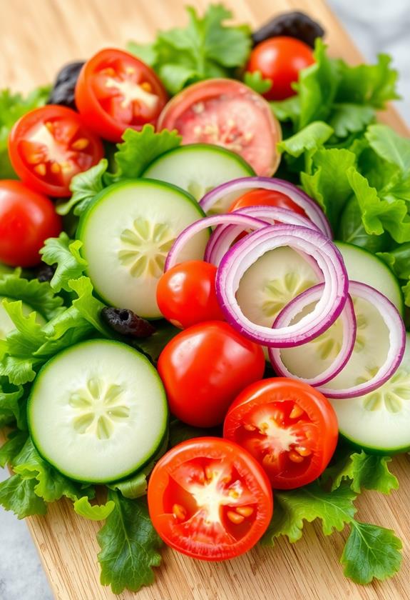 prepare fresh salad ingredients