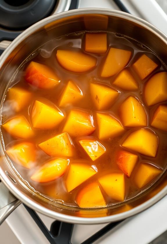 prepare peach filling mixture