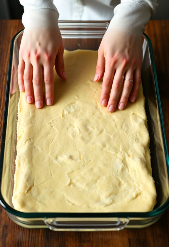 press dough into dish