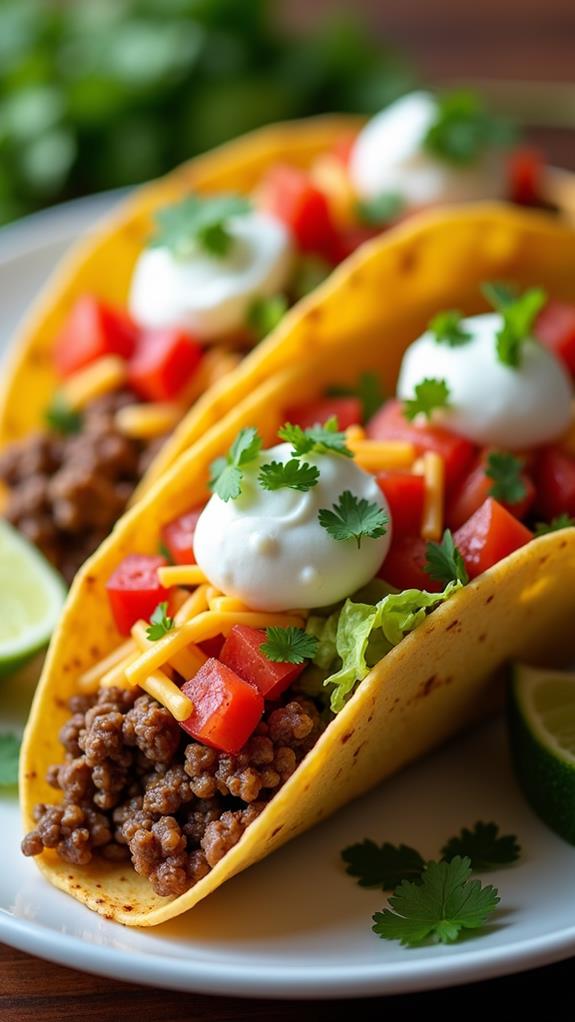 quick ground beef tacos