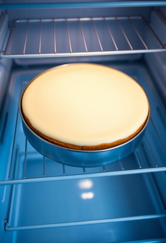 refrigerate cheesecake until firm