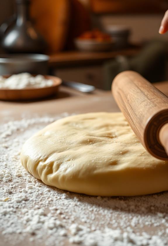 roll dough on flour