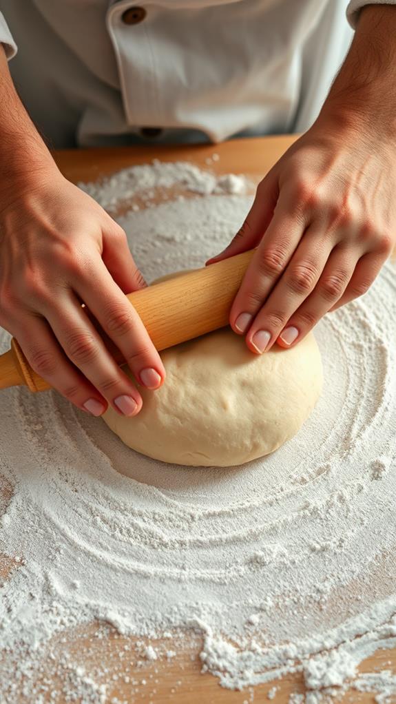 roll dough on surface