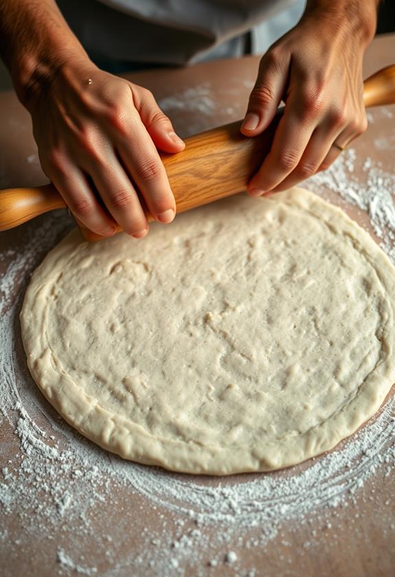 roll out pizza dough