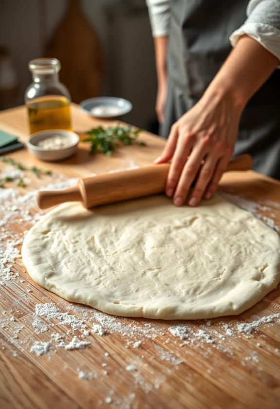 roll out pizza dough