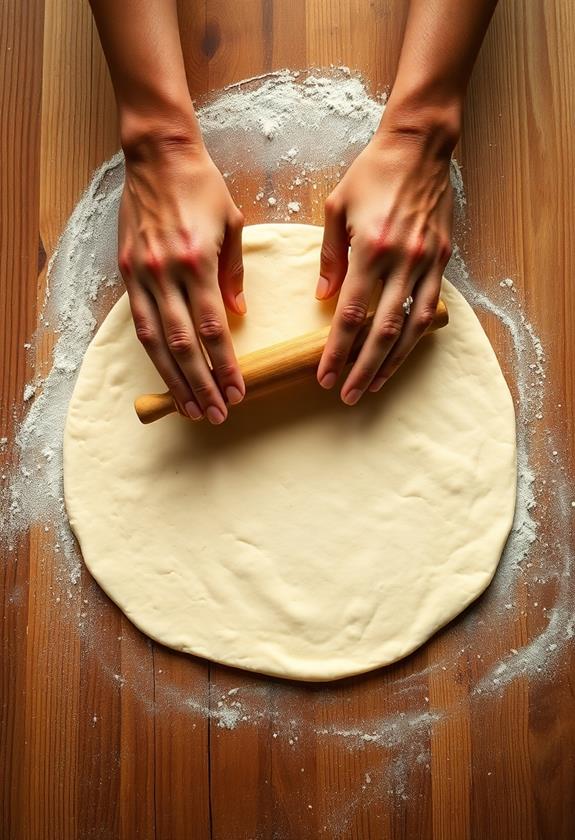 roll out pizza dough