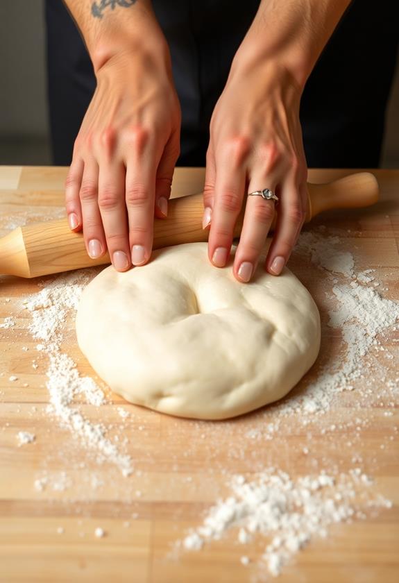 roll out pizza dough