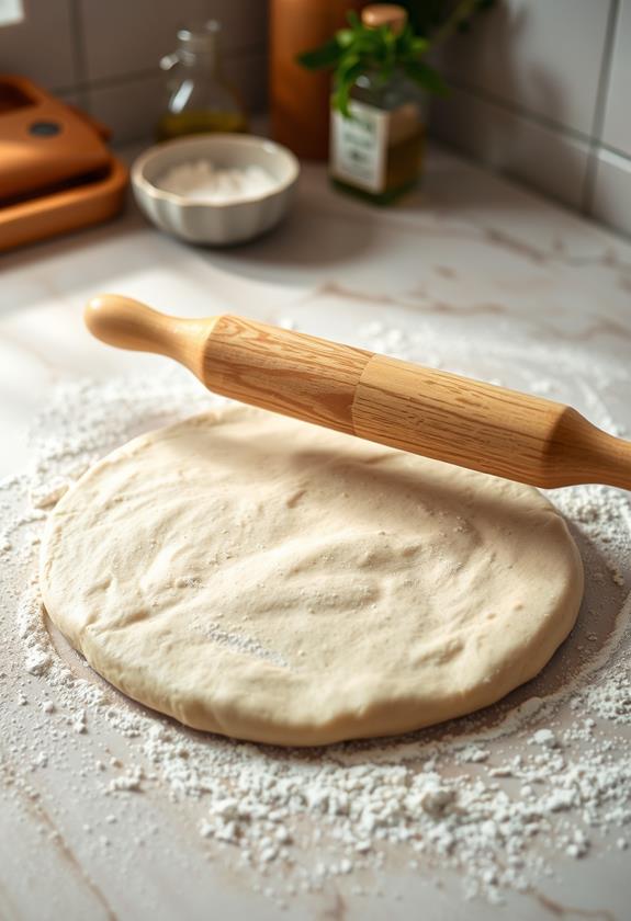 roll out pizza dough