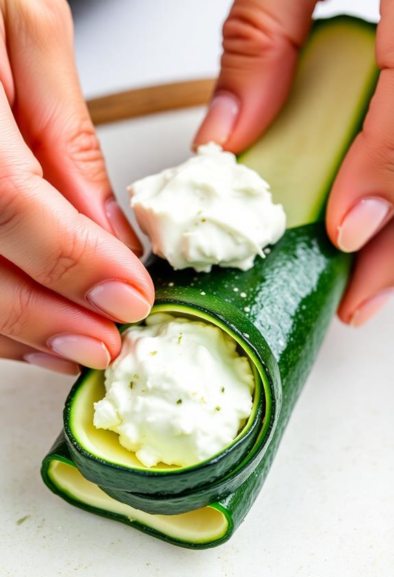 roll zucchini ricotta filling