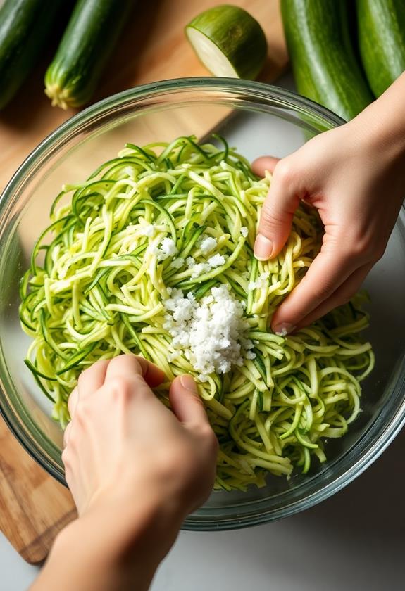 salt and drain zucchini