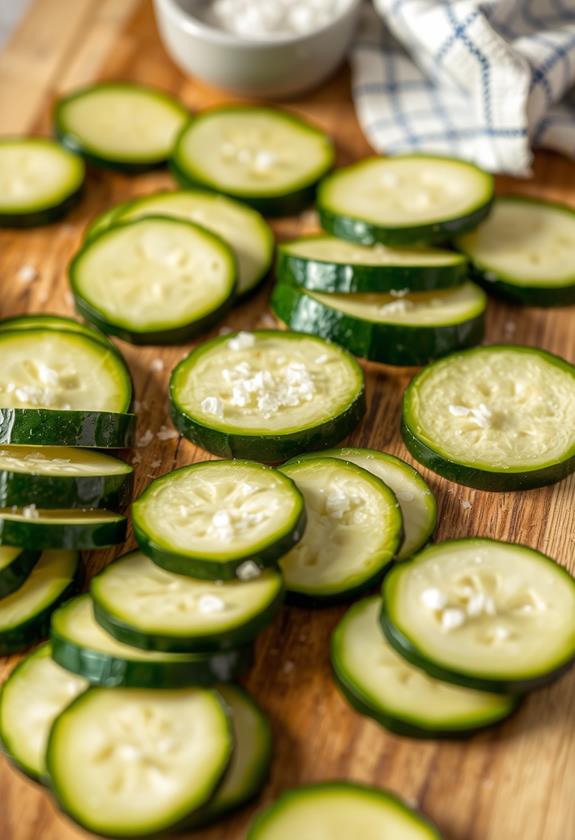 salt zucchini to dehydrate