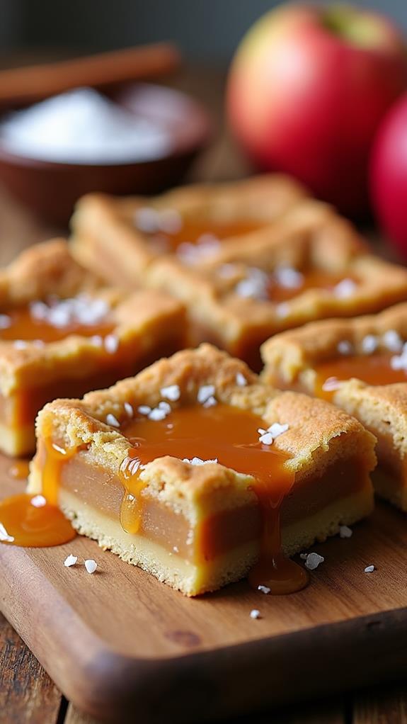 salted caramel apple bars