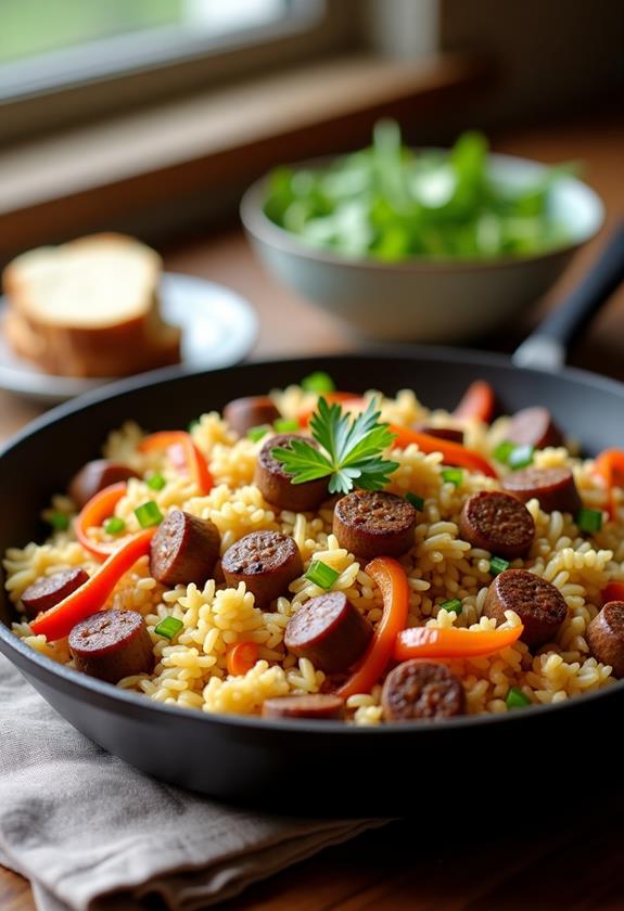 sausage and rice dish