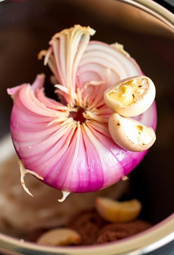 saut onion and garlic