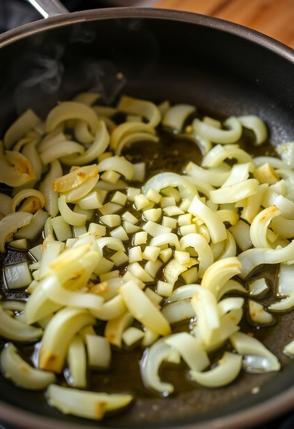 saut onions and garlic