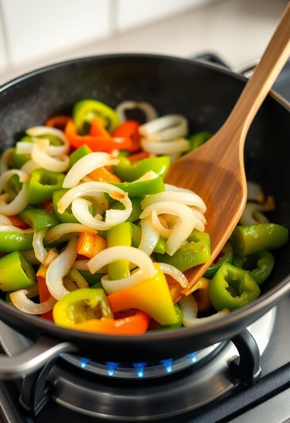 saut onions and peppers