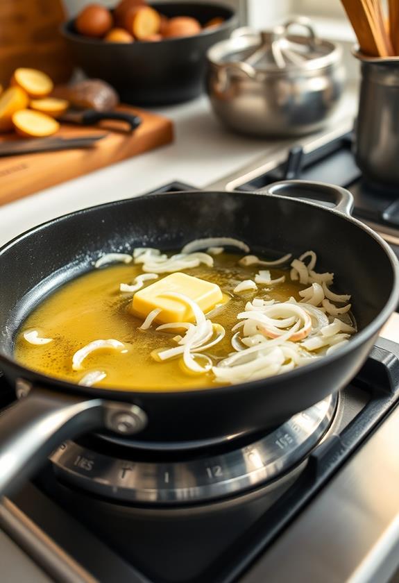 saut onions in butter