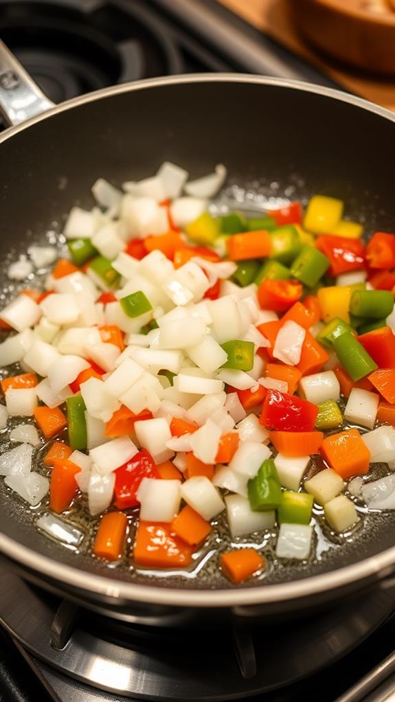 saut vegetables in olive oil