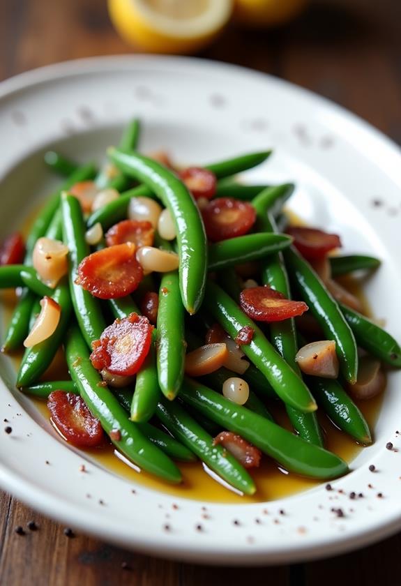 savory bacon green beans