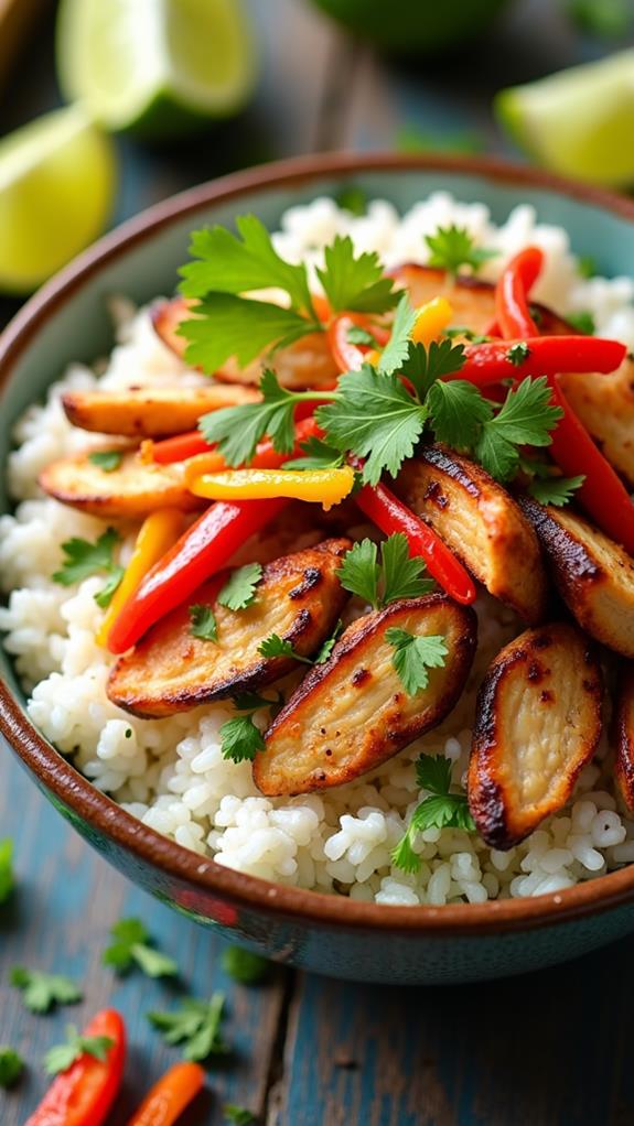 savory chicken fajita bowl