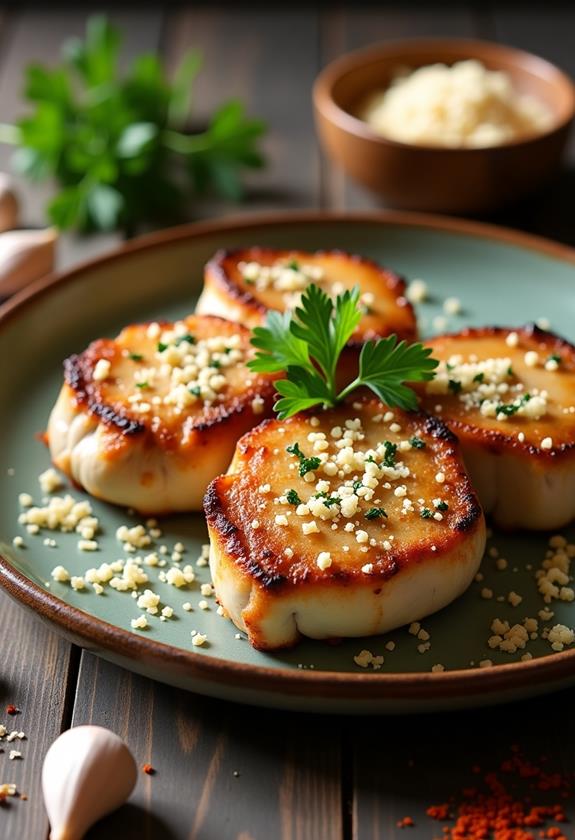 savory garlic parmesan chops