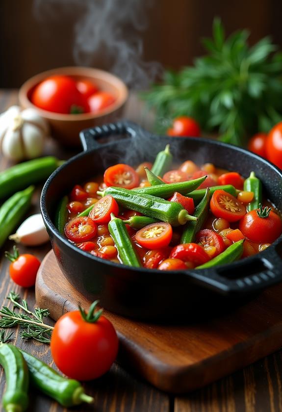 savory stewed okra recipe