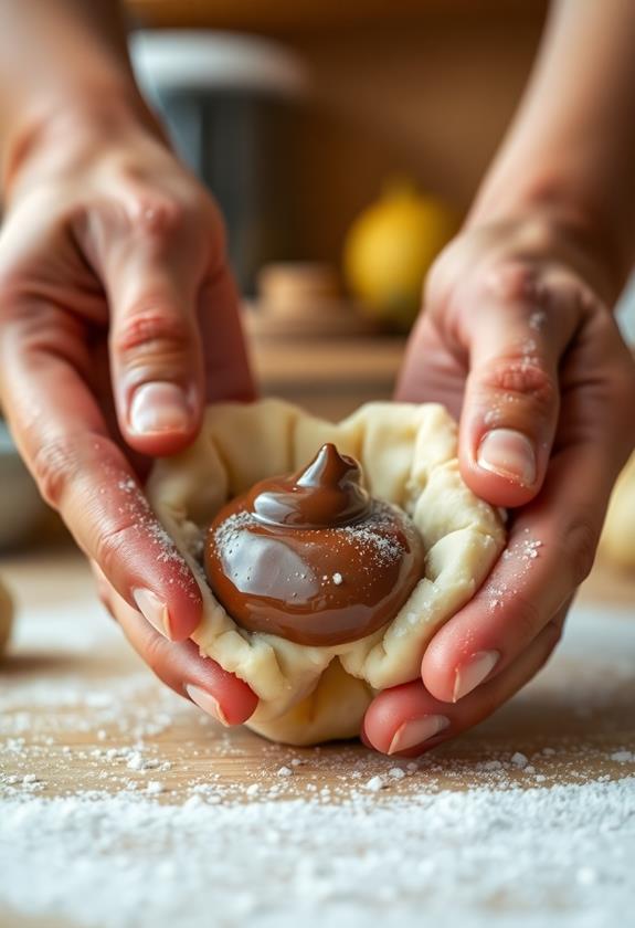 seal dough nutella filling