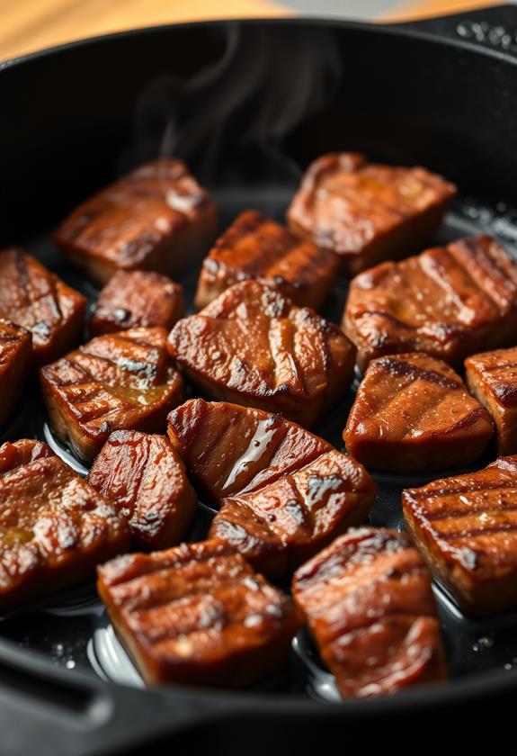 sear steak until browned