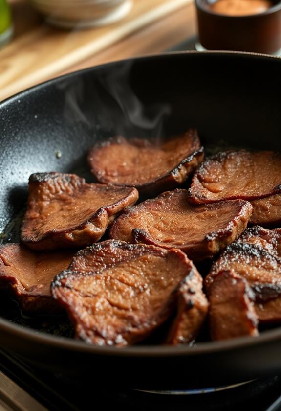 seared brown beef preparation