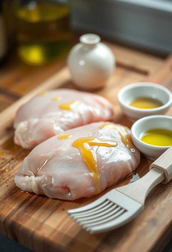 season chicken with oil