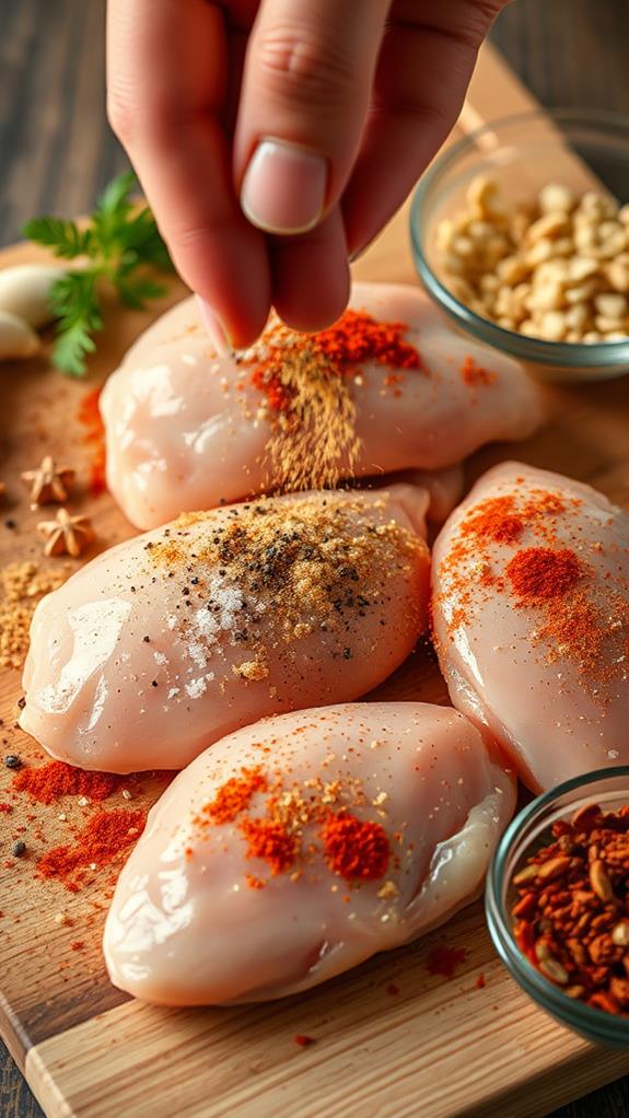 season chicken with spices