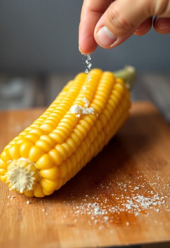 season corn with salt