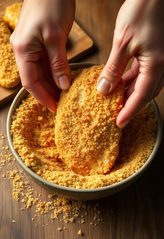 seasoned breadcrumbs coating step