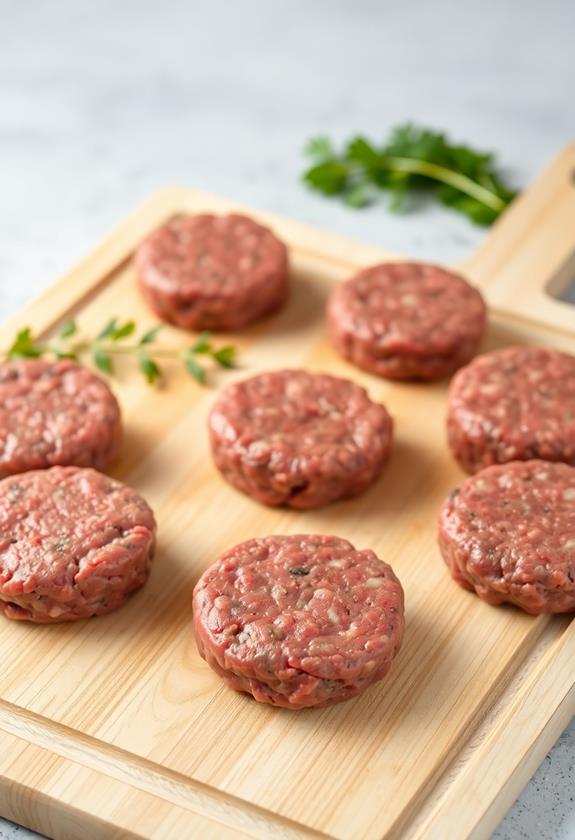 shape small beef patties