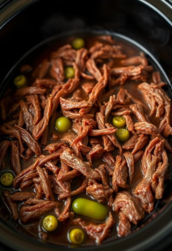 shred beef slow cooker