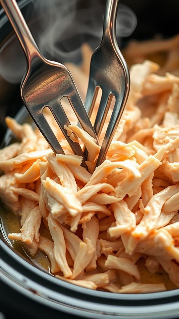 shred chicken using forks