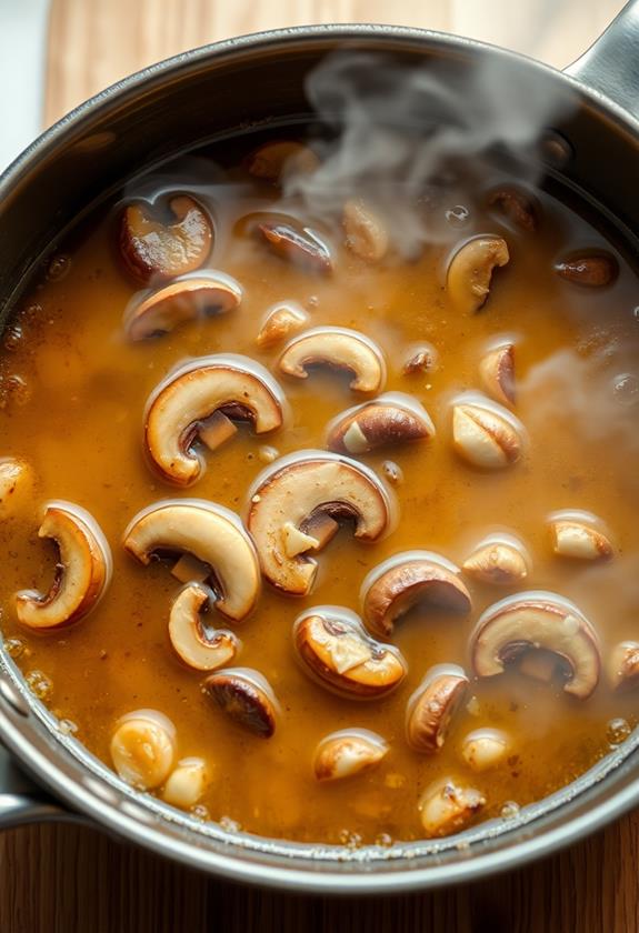 simmer broth until reduced