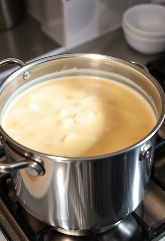 simmer broth with cream