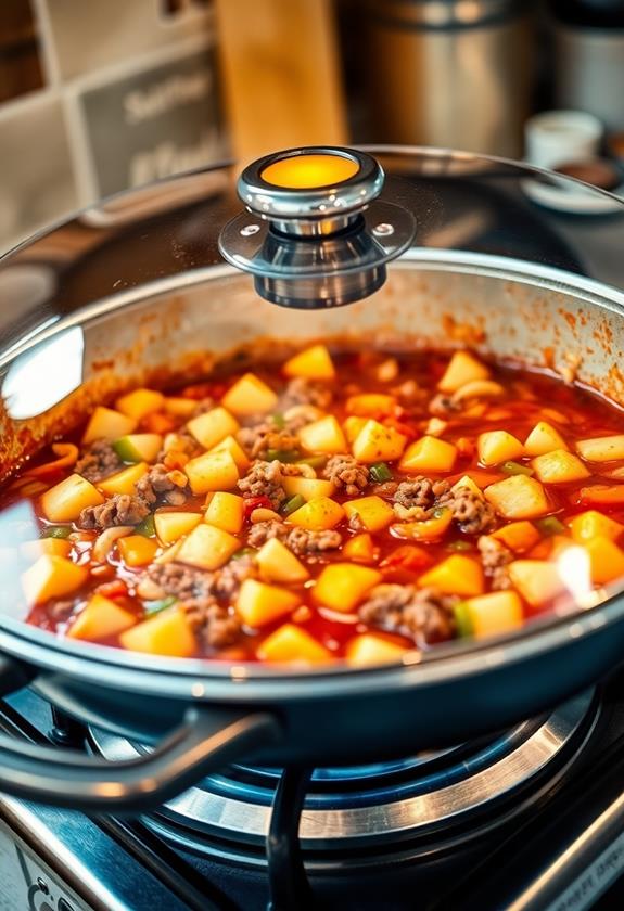 simmer covered with broth