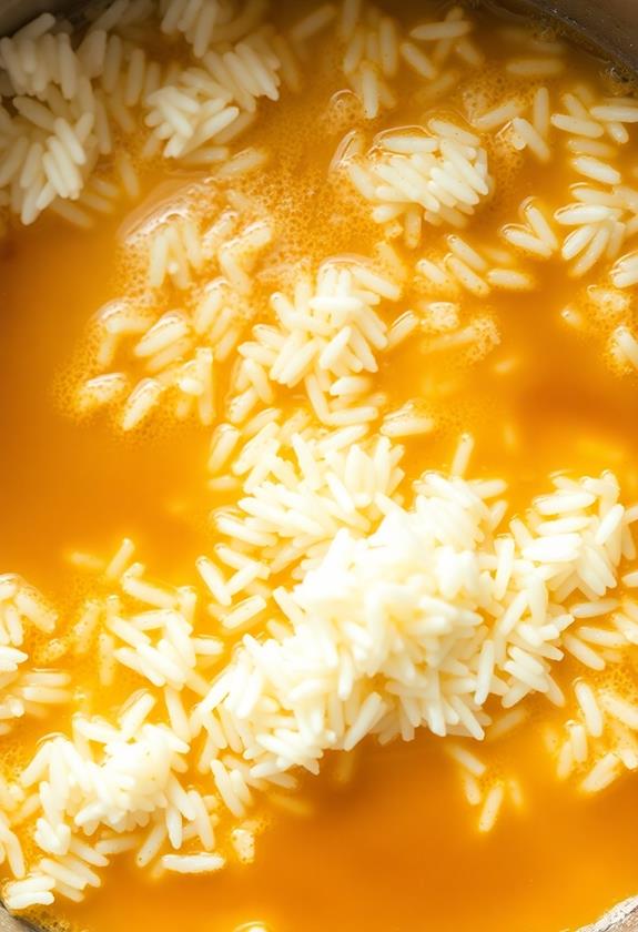 simmer rice in broth