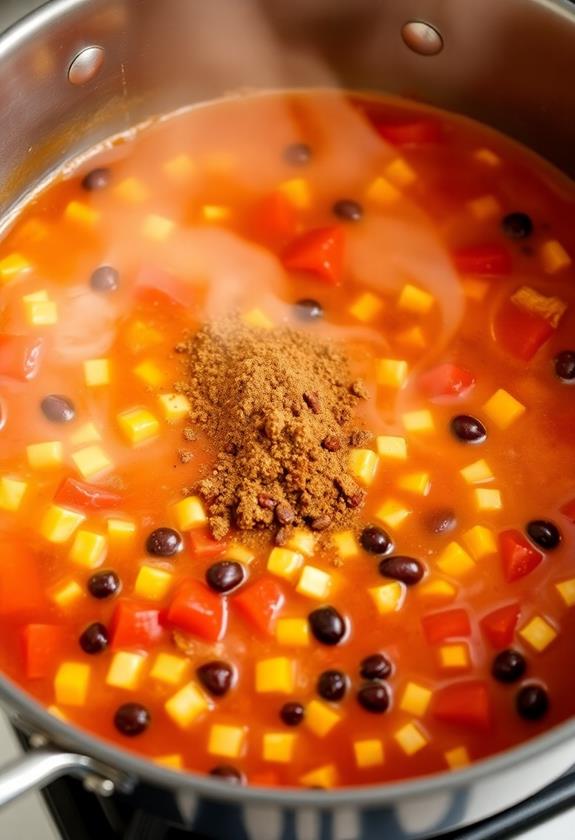 simmer spices for flavor