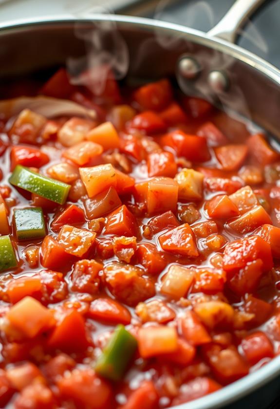 simmer tomatoes for sauce