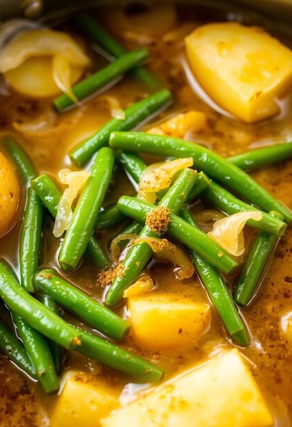 simmer vegetables in broth