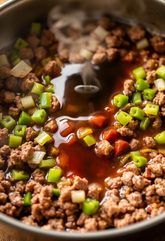 simmering with worcestershire sauce